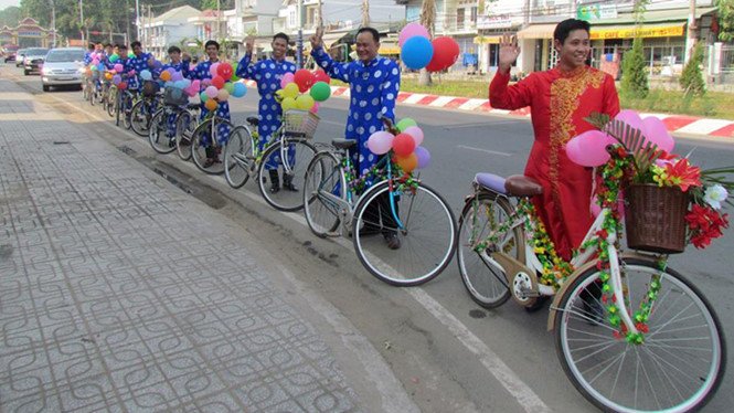 Hình ảnh Đám cưới độc đáo rước dâu bằng xe đạp ở Tây Ninh hút dân mạng số 1