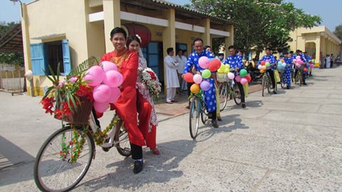 Hình ảnh Đám cưới độc đáo rước dâu bằng xe đạp ở Tây Ninh hút dân mạng số 3